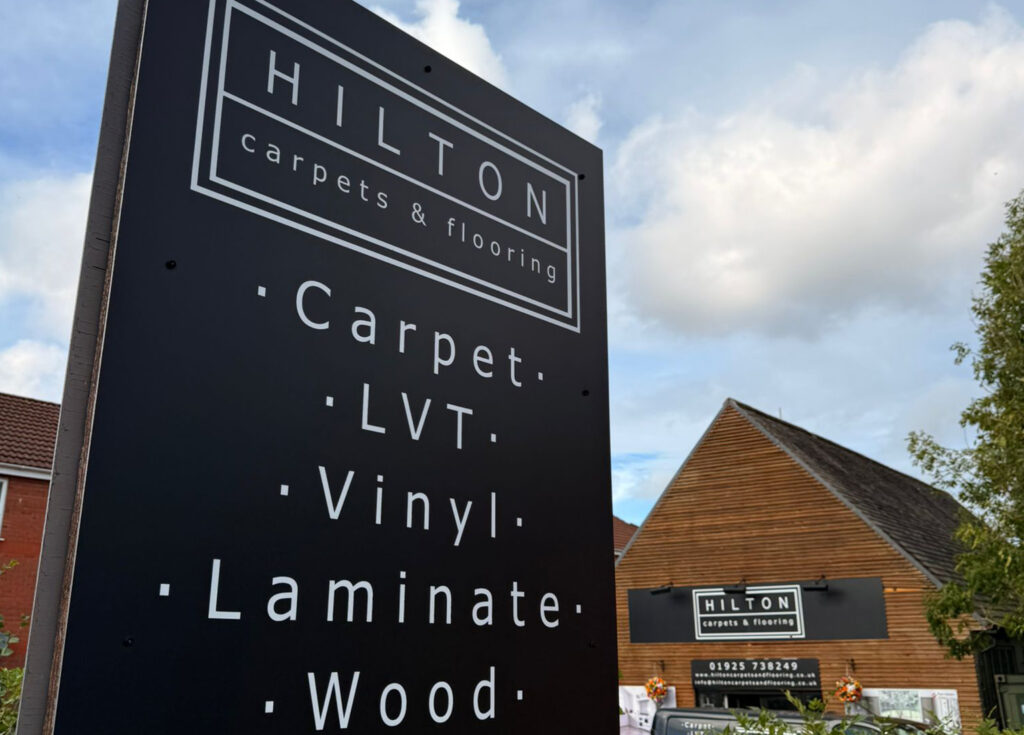 hilton carpets and flooring outdoor sign cheshire